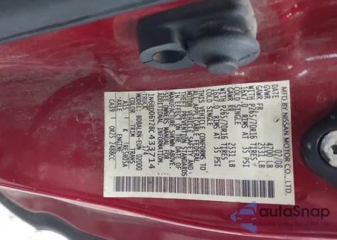 2008 Nissan Frontier Se-I4 z USA, uszkodzony, nr VIN 1N6BD06T28C433714